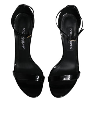 Dolce & Gabbana Black KEIRA Heels Ankle Strap Sandals Shoes