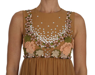 Dolce &amp; Gabbana Exquisite Gold Silk A-line Dress