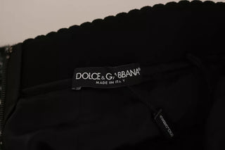 Dolce &amp; Gabbana Black Check Flounce Detailed Wool Mini Skirt