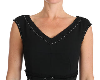 Dolce &amp; Gabbana Elegant Black Sheath Wool Dress