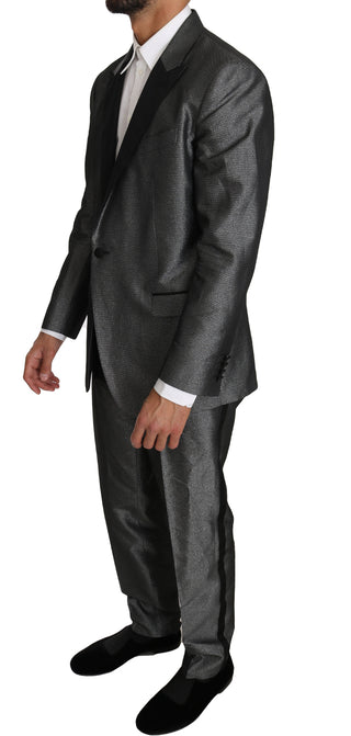 Dolce &amp; Gabbana Elegant Gray Patterned Martini Suit