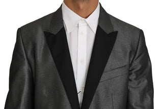 Dolce &amp; Gabbana Elegant Gray Patterned Martini Suit