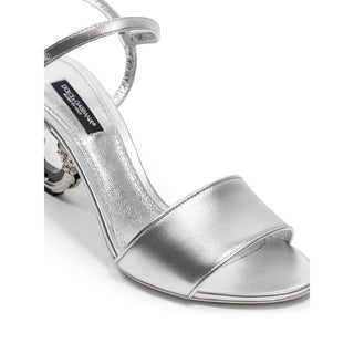 Dolce &amp; Gabbana Silver Leather Sandal