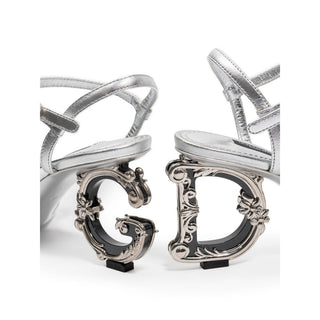 Dolce &amp; Gabbana Silver Leather Sandal