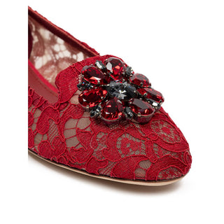 Dolce & Gabbana Red Viscose Flat Shoe