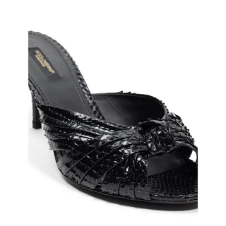 Dolce &amp; Gabbana Black Leather Di Pitone Sandal