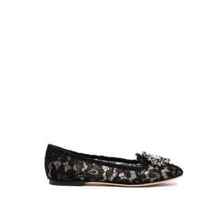 Dolce &amp; Gabbana Black Viscose Flat Shoes