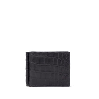 Bottega Veneta Black Leather Di Crocodile Wallet