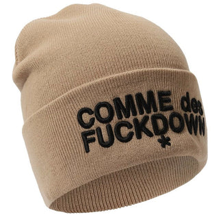 Comme Des Fuckdown Brown Acrylic Hats &amp; Cap