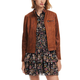 Desigual Brown Polyester Jackets & Coat