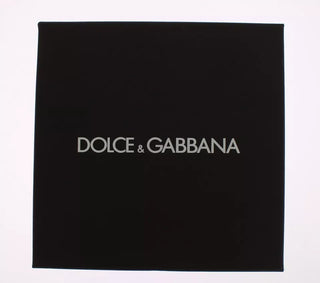Dolce & Gabbana Silver Brown Raffia Leather Clasp Finder Chain Keyring