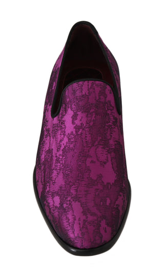 Dolce &amp; Gabbana Elegant Silk-Wool Blend Loafers in Purple