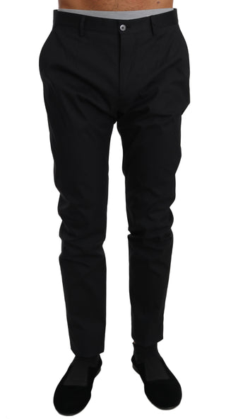 Dolce &amp; Gabbana Elegant Black Formal Wool-Blend Trousers