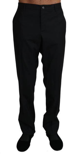 Dolce &amp; Gabbana Elegant Black Formal Wool Blend Trousers