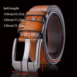 Men's Leather Belt with Back Pin Buckle | Casual Business Belt | Simple Youth Trouser Belt 