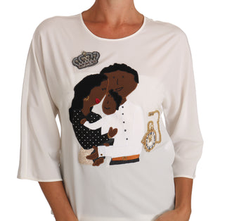 Dolce &amp; Gabbana Elegant Silk Blend Crewneck Blouse