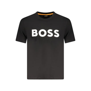 Hugo Boss Black Cotton Men T-Shirt