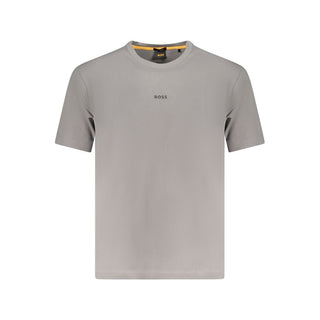 Hugo Boss Gray Cotton Men T-Shirt