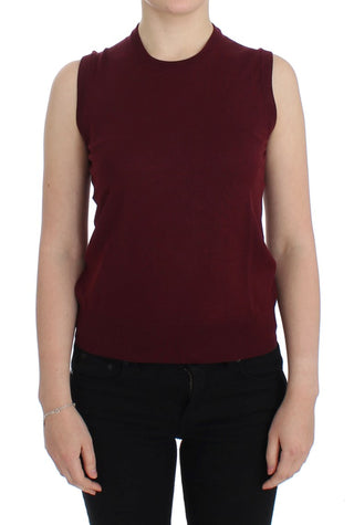 Dolce &amp; Gabbana Elegant Red Wool Sleeveless Pullover Vest