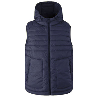 Yes Zee Blue Nylon Sleveless Jacket