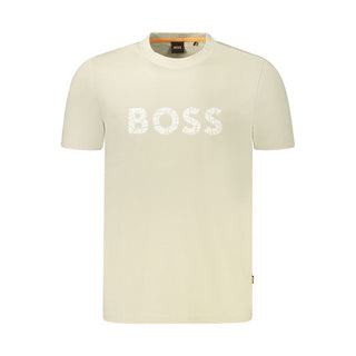 Hugo Boss Beige Cotton Men T-Shirt