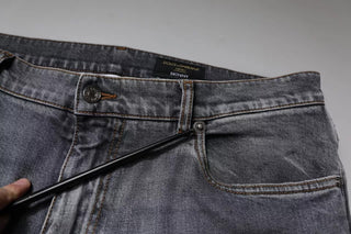 Dolce & Gabbana Gray Logo Cotton Stretch Skinny Denim Jeans