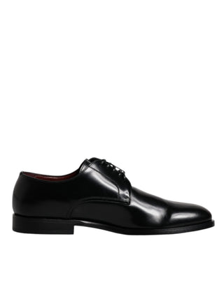 Dolce & Gabbana Black Calfskin Leather Derby Lace Up Formal Dress Shoes