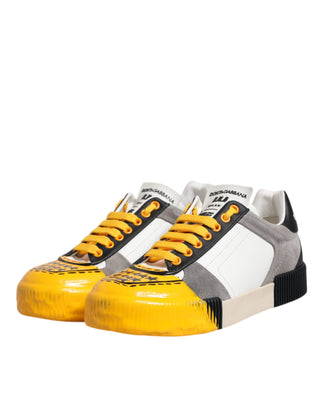 Dolce & Gabbana Multicolor Leather DNA Low Top Sneakers Shoes