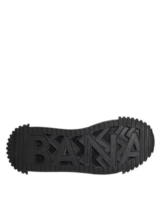 Dolce & Gabbana Black Logo Nylon Low Top NS1 Sneakers Shoes