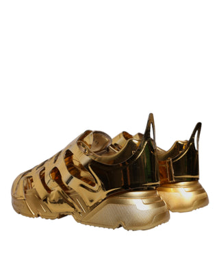 Dolce & Gabbana Gold Daymaster Leather Low Top Sneakers Shoes