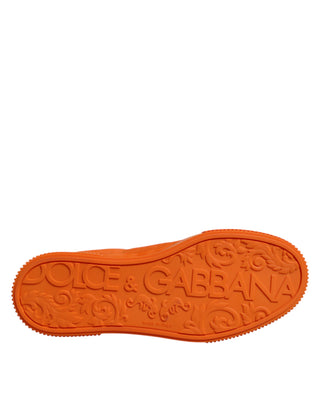 Dolce & Gabbana Orange Miami Leather Low Top Sneakers Shoes