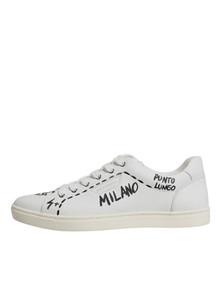 Dolce & Gabbana White Leather Milano Low Top Sneakers Shoes