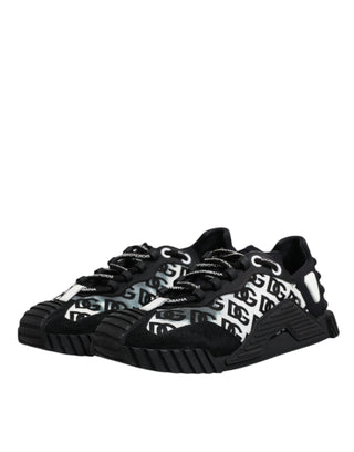 Dolce & Gabbana Black Logo Lace Up Low Top NS1 Sneakers Shoes