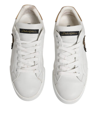 Dolce & Gabbana White Crown Patch Portofino Sneakers Shoes