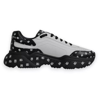 Dolce & Gabbana Black White Logo Monogram Daymaster Sneakers Shoes