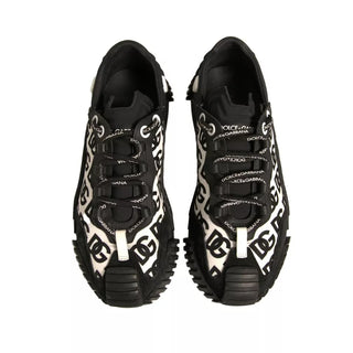 Dolce & Gabbana Black Logo Lace Up Low Top NS1 Sneakers Shoes