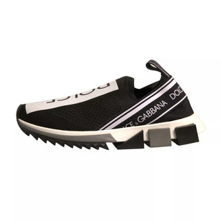 Dolce & Gabbana Black White Slip On Sorrento Sneakers Shoes