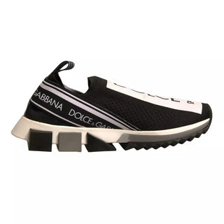 Dolce & Gabbana Black White Slip On Sorrento Sneakers Shoes