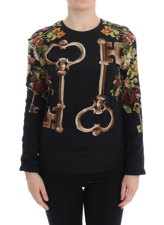 Dolce &amp; Gabbana Elegant Medieval Print Silk Blouse