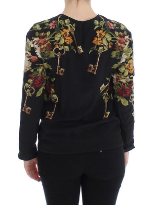 Dolce &amp; Gabbana Elegant Medieval Print Silk Blouse