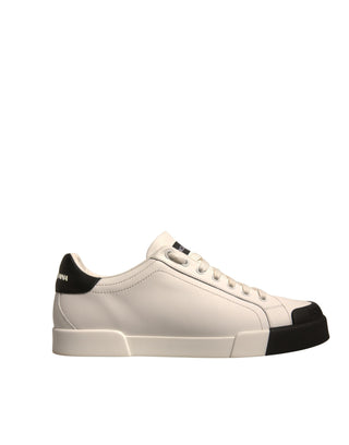 Dolce & Gabbana White Leather Logo Portofino Sneakers Shoes