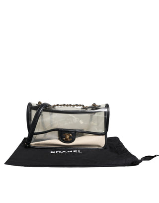 Chanel Black with gold Sand By The Sea" Flap Bag Black Leather Plastic 27 Classic Coco Bag