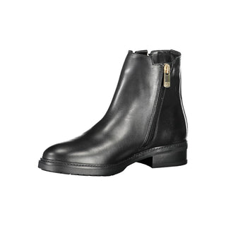 Tommy Hilfiger Black Leather Women Boot