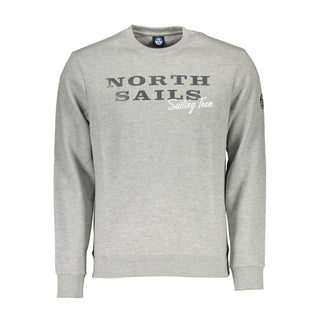 North Sails Gray Cotton Men Sweater