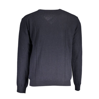 La Martina Blue Wool Men Sweater