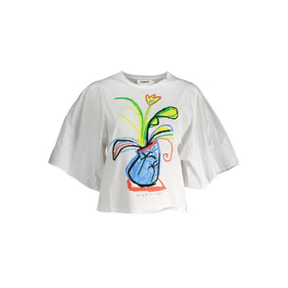 Desigual White Cotton Women T-Shirt