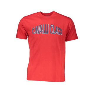 Cavalli Class Red Cotton Men T-Shirt