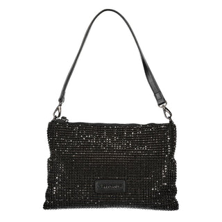 Valentino Bags Black Polyester Women Handbag with Rhinestone Details