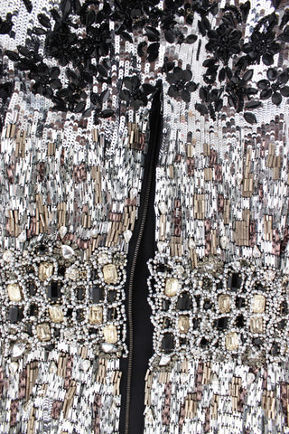 Dolce &amp; Gabbana Silver Crystal Embellished Shift Dress Masterpiece