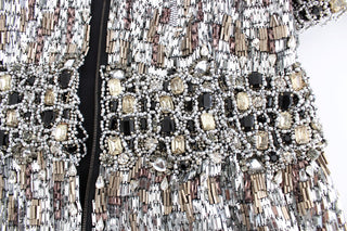 Dolce &amp; Gabbana Silver Crystal Embellished Shift Dress Masterpiece